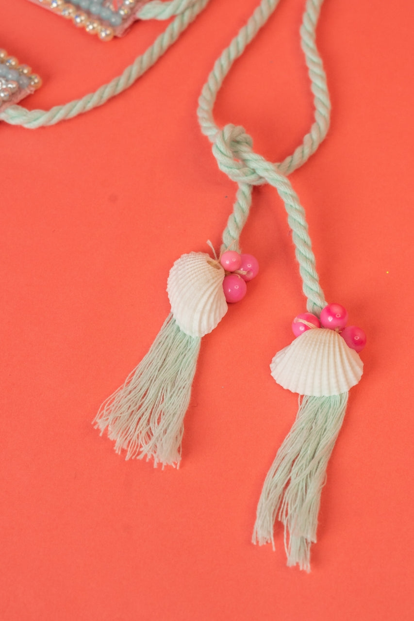 Kundan beaded with pearl handcrafted waist belt